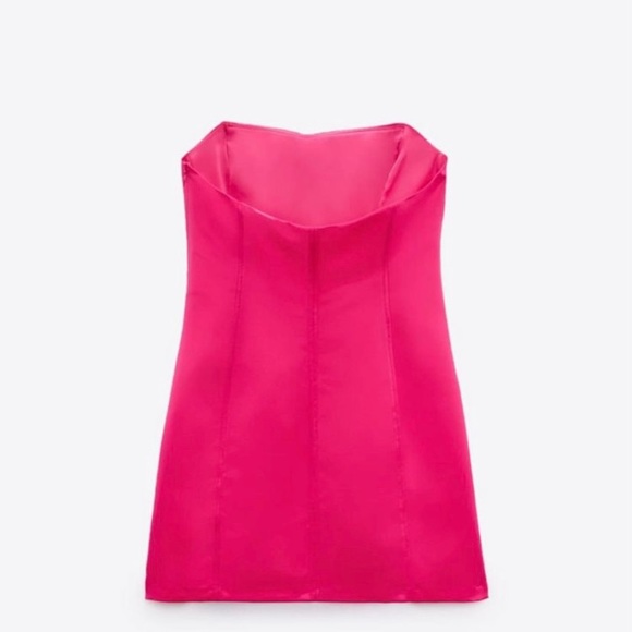 Zara Fuchsia Strapless Dress. NWT. Size Small. - Picture 8 of 9